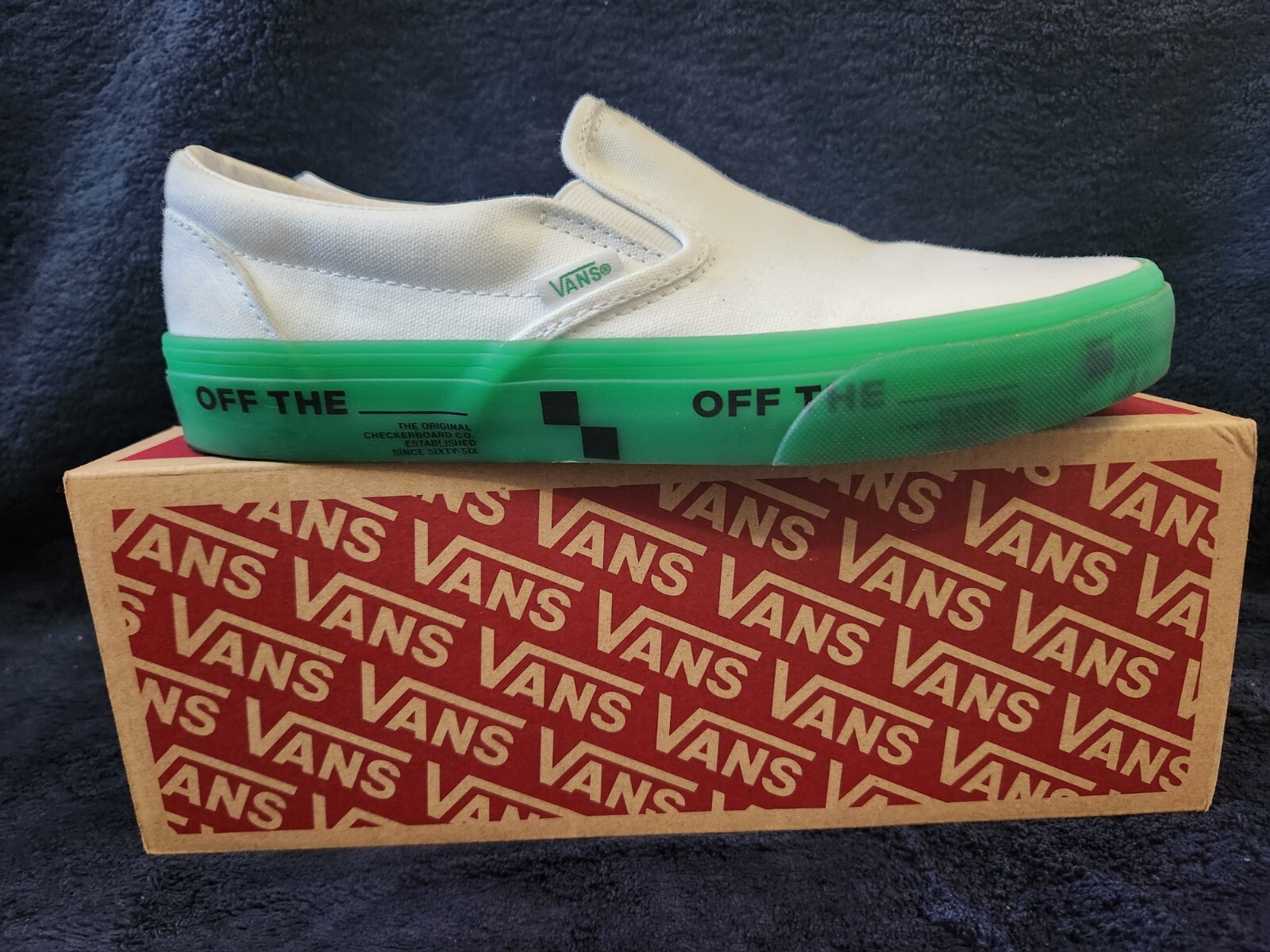 SAOLA Taglia 8M 9 5W Slip On classico Vans Otwfoxing delicatamente indossato