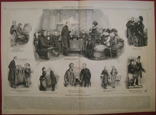 BOCETOS EN UNA ABEJA ORTOGRÁFICA EN INGLATERRA FOLIO GRANDE, HARPER’S SEMANAL 1876 - Imagen 2 de 2