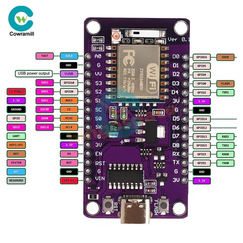 Nodemcu Lua ESP8266 Development Board Serial WiFi CH340 ESP-07/07S Module Type C - Picture 7 of 16