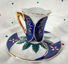 Collectible VTG Miniature Hand Painted Porcelain Doll Cup  Saucer ST1