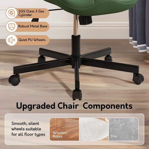Armless Desk Chair Ergonomic Task Chair Adjustable Computer Chairs Vanity Chair - Picture 41 of 53