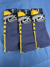 Lot Of 3 TCK Socks Navy Gold Sz Large