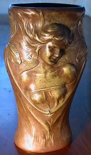 Joseph &Ouml;FNER (1868-?) Jugendstill Bronze Vase