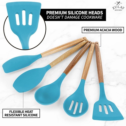 Zulay Kitchen Utensils Set - Non-Stick Silicone Cooking Utensils Set with Authen - 第 2/8 張圖片