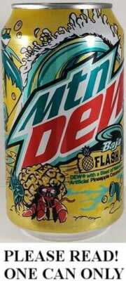 Mountain Dew Baja Flash Pineapple Coconut FULL NEW 12oz Can Pepsi USA 2021