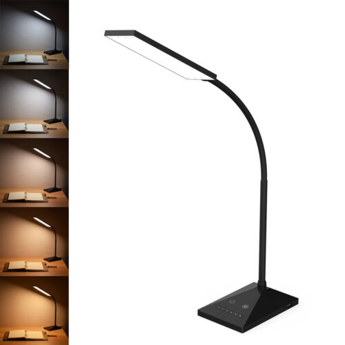 12W LED Desk Lamp Flexible Touch Sensor 5 Mode Reading Lamp Night Light USB Port - Picture 1 of 12