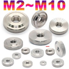 M2 M10 Knurled Thumb Nut 303 Stainless Steel Hand Grip Knobs Nuts Thin Low Type