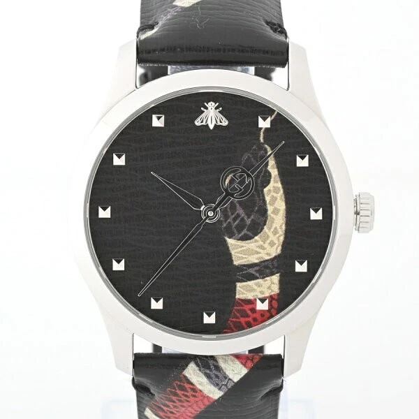 Gucci G Timeless Le Marche Merveille YA1264007/126.4 Cuarzo Reloj Negro Usado