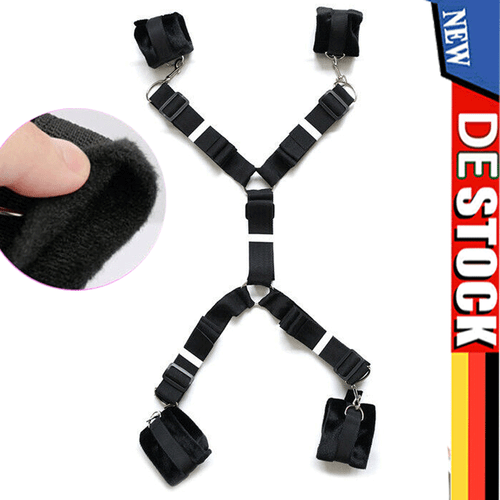 Bett Fesseln mit Plüsch Bondage Fesselset Handfesseln Handschellen Fußfesseln DE - Bild 6 von 15