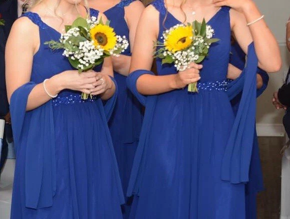 Long royal blue bridesmaid dresses top