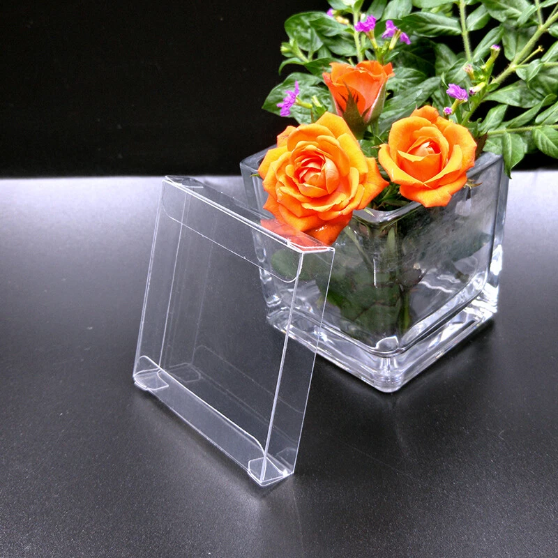 25X Cubo Transparente PVC Caja Boda Fiesta Favor Regalo Taza Pastel Exhibición Cajas Transparentes Foto 2 de 4