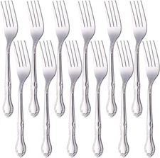 Stainless Steel Kitchen Dinner Forks 12-Piece Dinner Fork Set 7.3-Inch Stainless