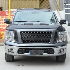 PU Leather Car Bonnet Hood Bra Wind & Bug Deflectors For Nissan Titan 2016-23 US