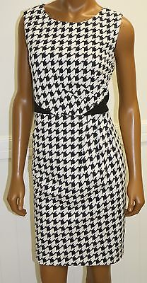 Rafaella Dress Sleeveless Houndstooth Dress Black White Zip Back New Retail 94 Ebay