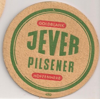 Jever - old beer mat / beer felt ''Jever Pilsener - gold blank hop tart''