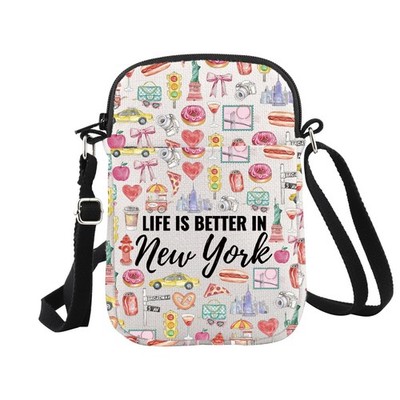 WCGXKO New York City Gift Life Is Better In New York Crossbody Bag NYC Lover ...