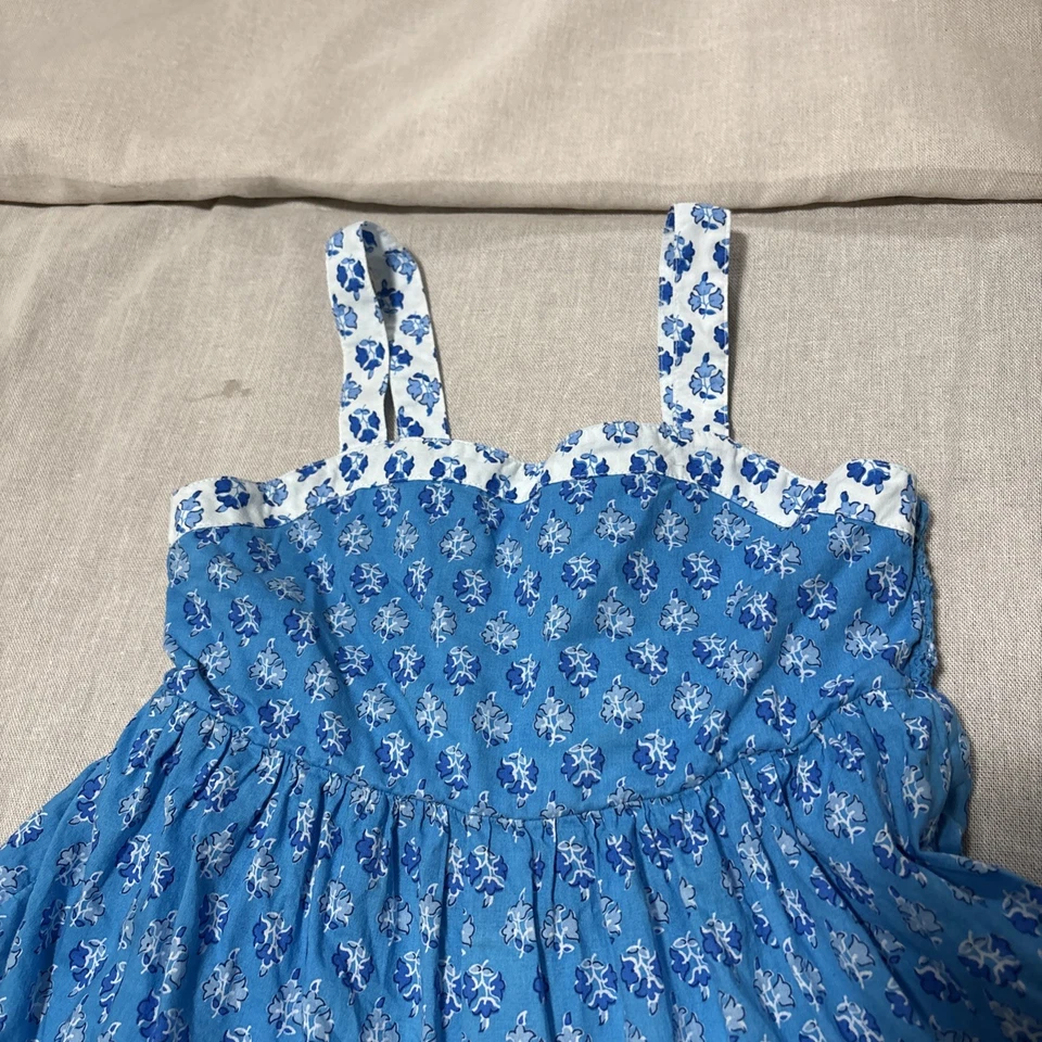 J. Vestido midi estampado de bloques redondo cuello cuadrado calado floral en capas talla 8 niñas Foto 4 de 4