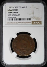 1786 BEAM STRAIGHT NEW JERSEY NGC VF DetailsBN