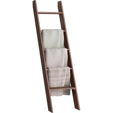 Farmhouse Style 5-Tier Blanket Ladder Shelf for Living Room or Bedroom Use