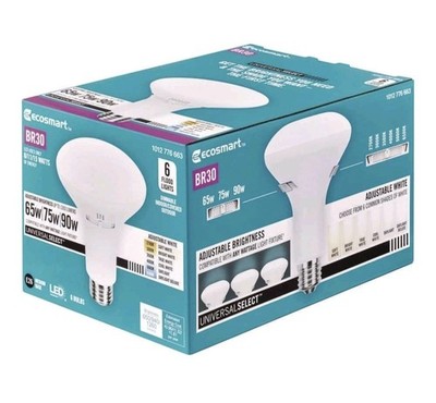 EcoSmart BR30 LED Flood Light Bulb 65-90W Equivalent, Dimmable, Selectable Co...
