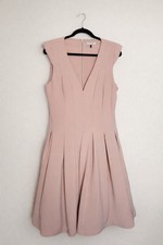 Halston Heritage Dress Women’s 14 Blush Pink Princess Fit Flare Wedding Guest