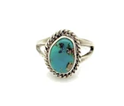 Vintage Old Pawn Sterling Silver Turquoise Ring Size 6