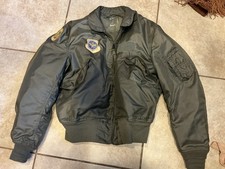 Vintage Cwu-45 Green Flight Jacket Aviator Ma-1 L/xl Vietnam 70s