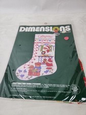 Dimensions Cross Stitch Christmas Stocking "Christmastime Bears" 8320 Santa NIP
