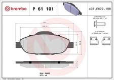 Brake Pad Set, disc brake BREMBO P61101
