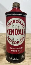 Vintage Kendall Motor Oil Outboard Can Cone Top