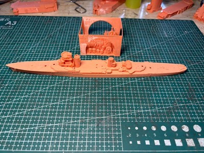 3D Printed 1/700 French Navy Huffron Class Heavy Cruiser Unpainted Model Kit