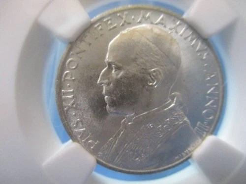 Y0914 Vatican 5 Lira Silver Coin 1940 / Unused / Pius XII / Antique Coin / NGC M