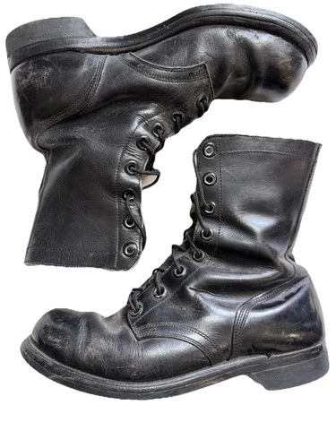 Vintage 60s Vietnam War Era Leather Jump Boots Combat Mens Sz 10.5  Military USA