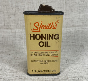 Smith's Honing Oil Sharpening Stones 4 FL OZ TIN CAN Vtg 70% Full Arkansas