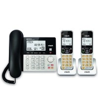VTech 2 Handset Corded Cordless Phone Answering Machine Call Block Intercom