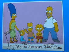 Matt Groening Hand Drawn Signed Bart Simpson Sketch on Photograph Dated 2/22/98