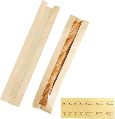 Baguette Bags, Kraft Paper Bread Bags for Homemade Bread, Long French