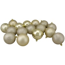 Northlight 16ct Gold Shatterproof 4-Finish Christmas Ball Ornaments 3"