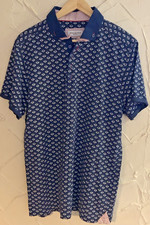 Jiggler Lord Berlue Polo Shirt Men's 6 Fits as Chest 42" Short Sleeve Navy/White