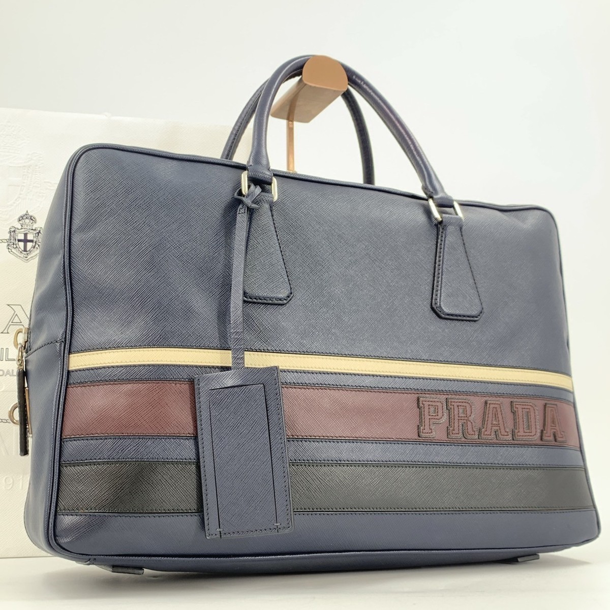 PRADA Business Bag Briefcase Document Case Saffiano Leather VS0088