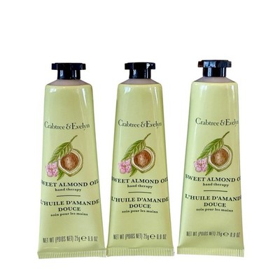 Lot of 3 Crabtree & Evelyn Sweet Almond Oil Hand Therapy Travel Cream .9 Oz Each