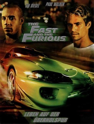 The Fast and the Furious Poster German 27x40 Vin Diesel Paul Walker
