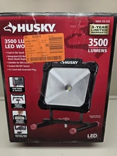 Husky 3500 Lumen LED Portable Work Light w/ USB Port & Outlet, HD3500PUO