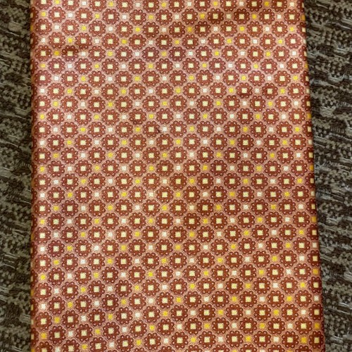 Italo Ferretti Silk Tie Orange Yellow Geometric Print Italy Made 3.25x62 - Picture 3 of 6
