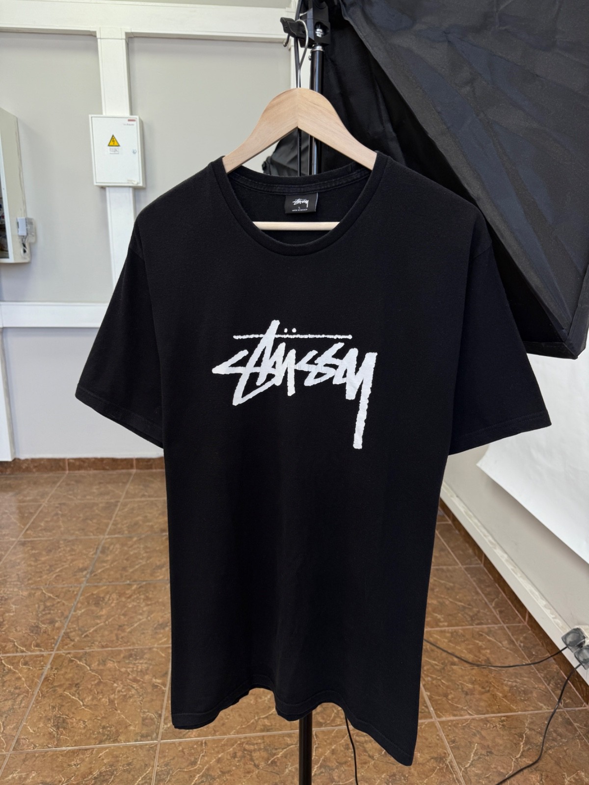Vintage Y2K Stussy Retro Tee Rare Hype Black Size L