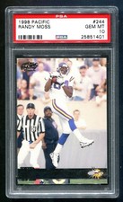 1998 Pacific Randy Moss RC #244 PSA 10 GEM MINT HOF POP 13 💎