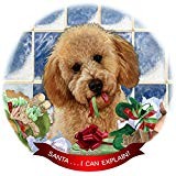 Labradoodle Red Dog Porcelain Ornament Pet Gift 'Santa. I Can Explain '