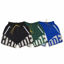 Men's RH UDE Leisure Shorts: Letter Logo Print Drawstring Ideal For Beach Sports