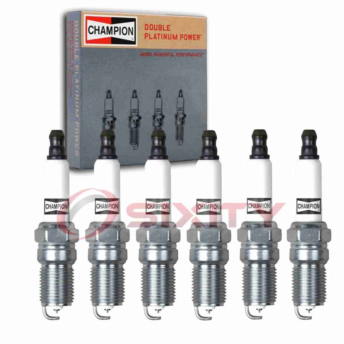 6 pc Champion Double Platinum Spark Plugs for 1998-2005 Mercury Mountaineer ye