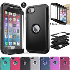 For iPhone SE 2022 3rd generation Protective Case Cover / 4x Tempered Glass